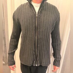 INC International Concepts Men's Charcoal Zip-Up Sweater